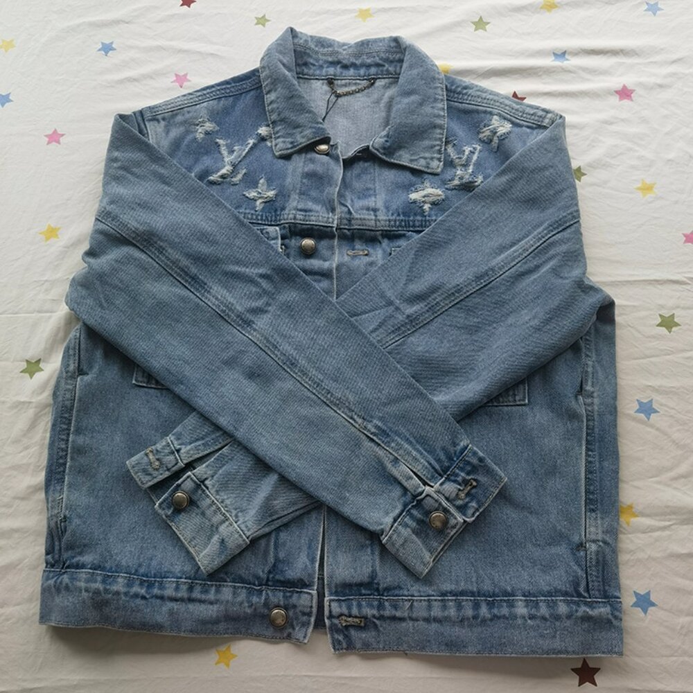 Louis Vuitton Distressed Light Denim Jacket - Picture 1 of 8